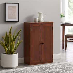 23.25 in. W x 12 in. D x 36 in. H Brown Linen Cabinet with 2 Doors and 2 Shelfs in Walnut