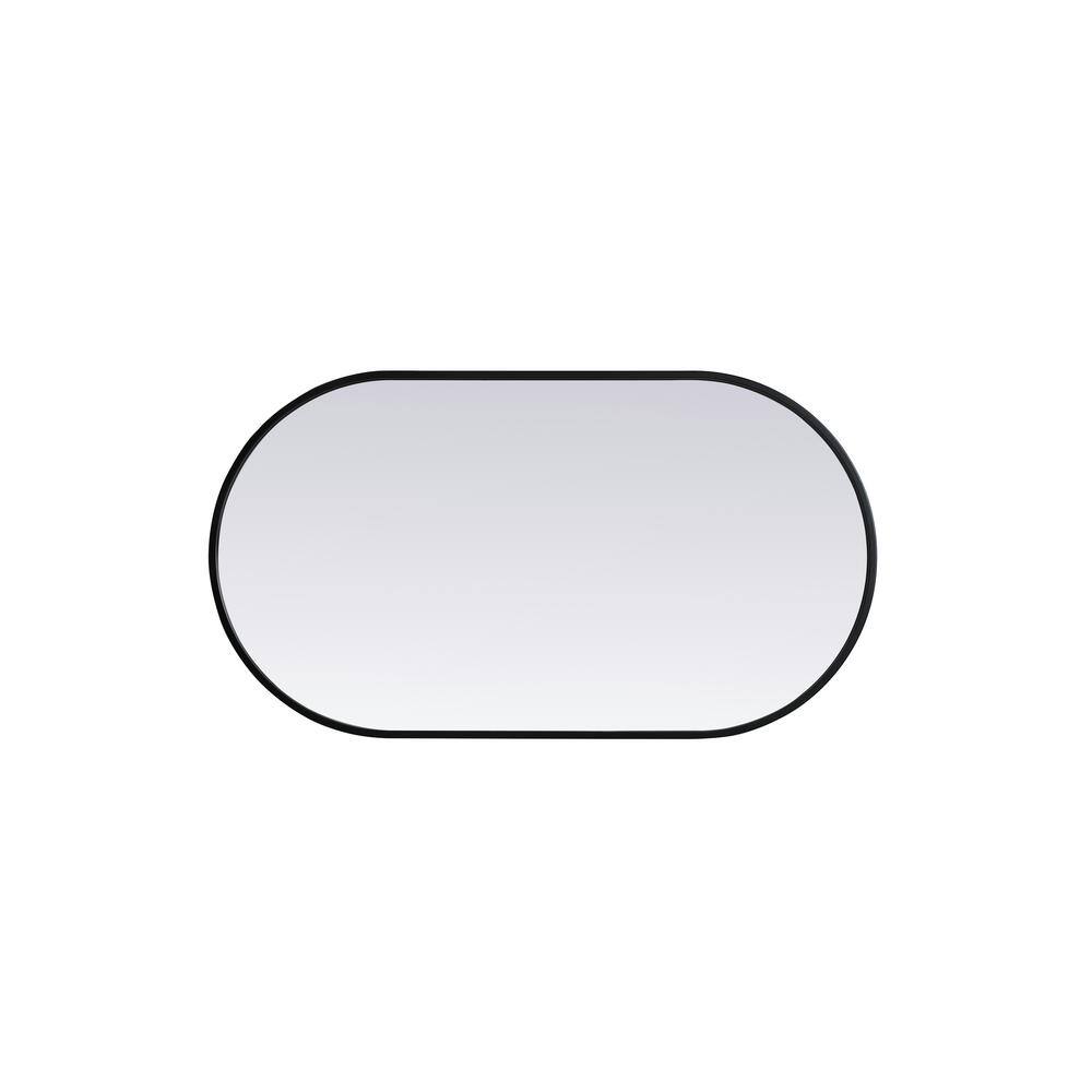Black Oval Metal Frame Wall Mirror with MDF Backing