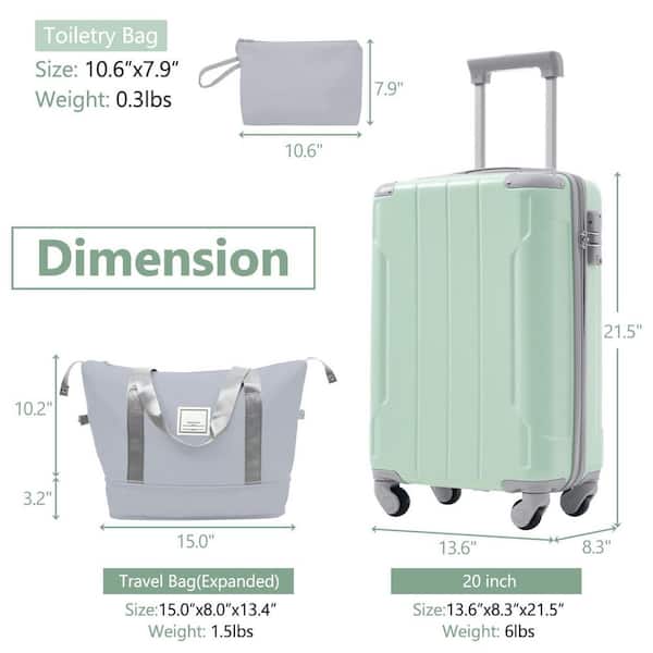 Merax 3 Bags 3-Piece Soft Lime ABS Hardshell Spinner 20 in
