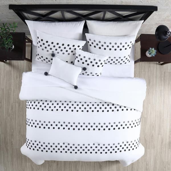 Intelligent Design Renee 5-Piece Black/White Microfiber King