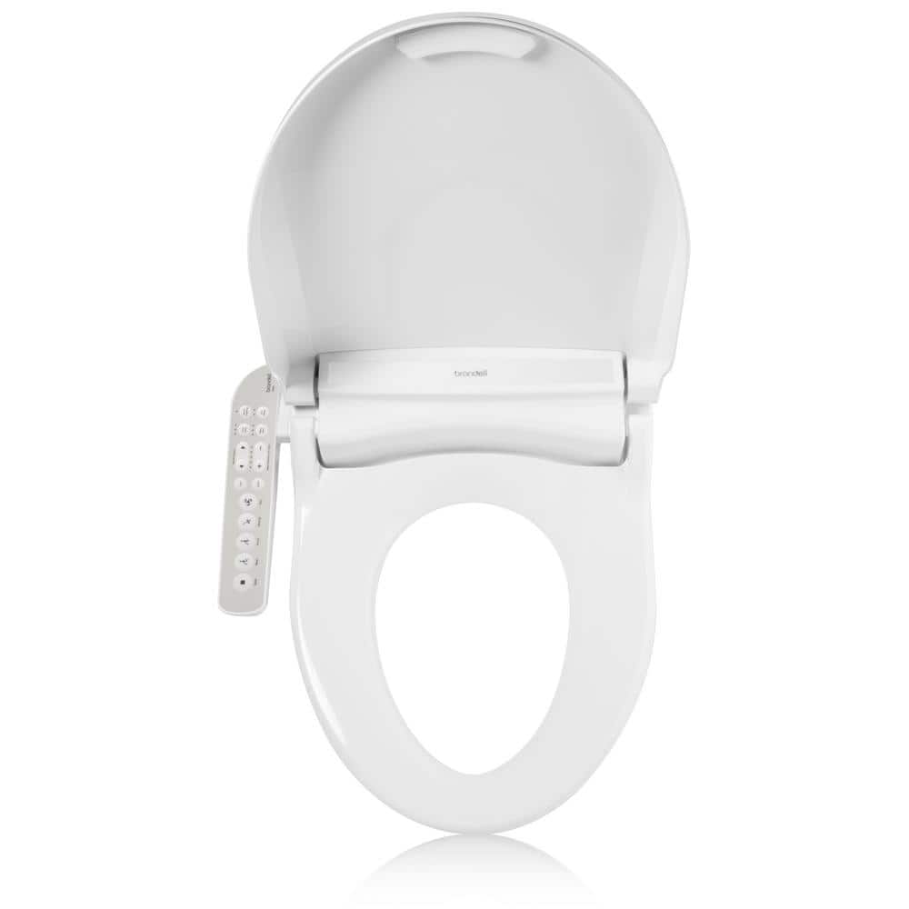 White Elongated Sidearm Bidet Seat with Warm Air Dryer