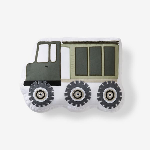 Company Kids Olive Truck 80 in. x 39 in. Throw Pillow