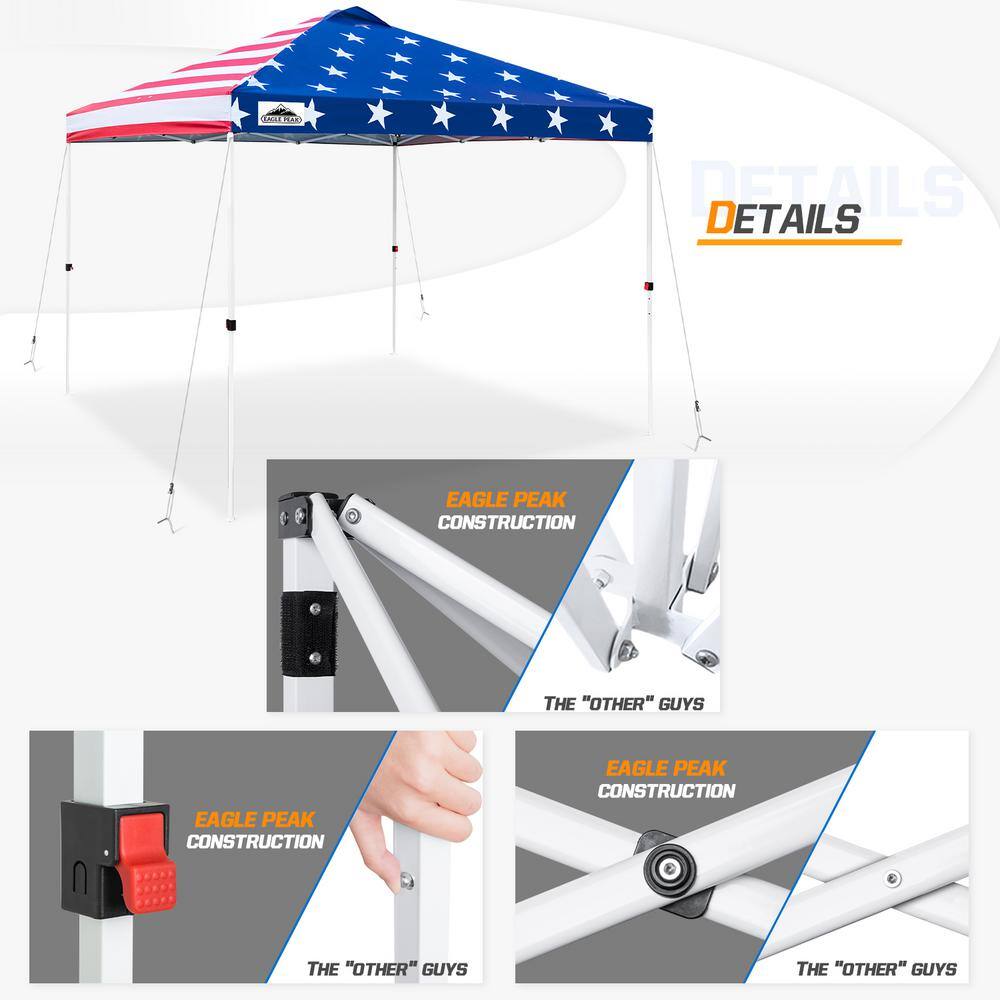 American Flag 10x10 ft Pop-Up Canopy Tent with Mesh Walls