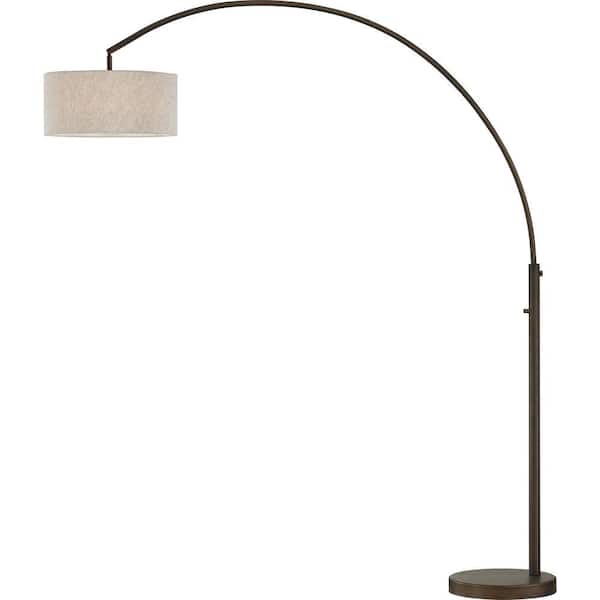 Elena 80 in. Antique Bronze LED Arch Floor Lamp with Dimmer