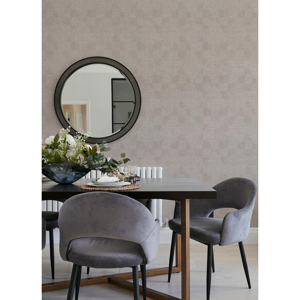 Blush and Grey Geometric Vinyl Wallpaper