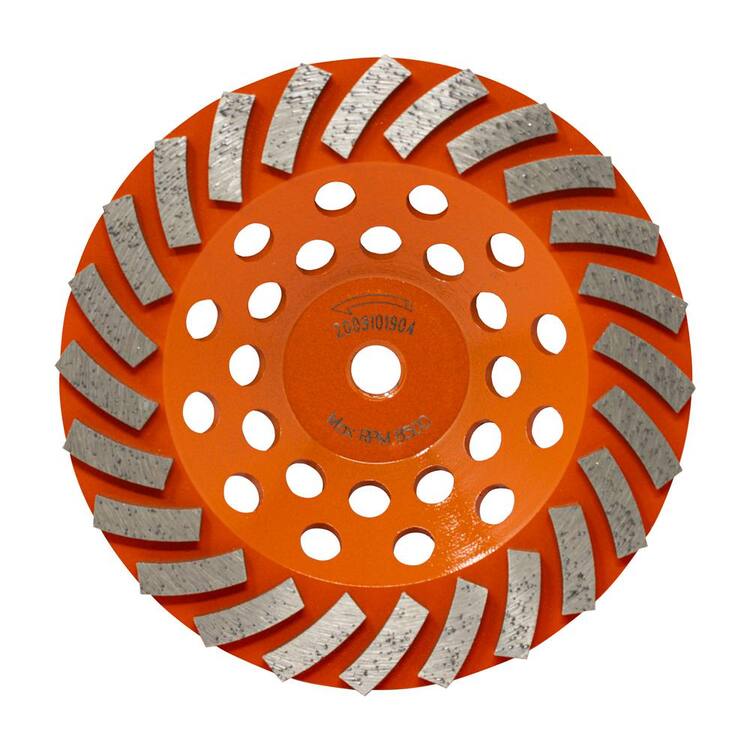 RIDGID 7 in. 24-Segment Turbo Cup Grinding Wheel Power Tool Accessory