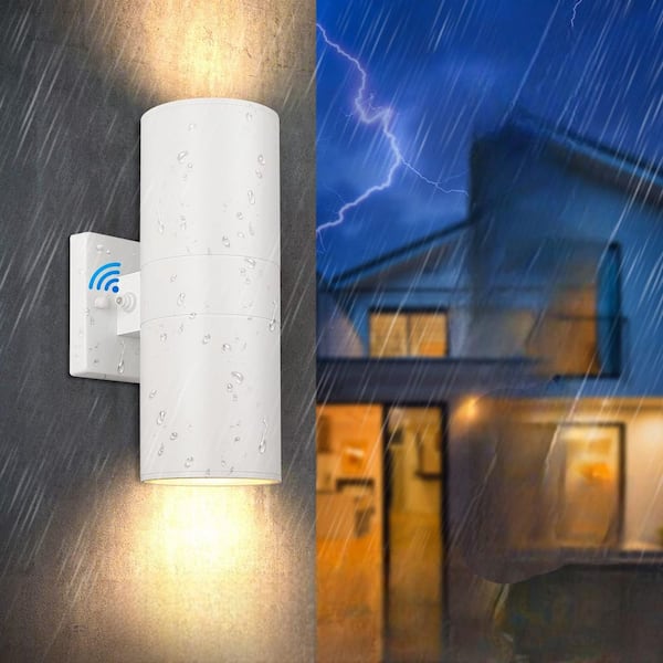 2-Pack Waterproof Outdoor Light Fixtures for Porch Garage Patio, White