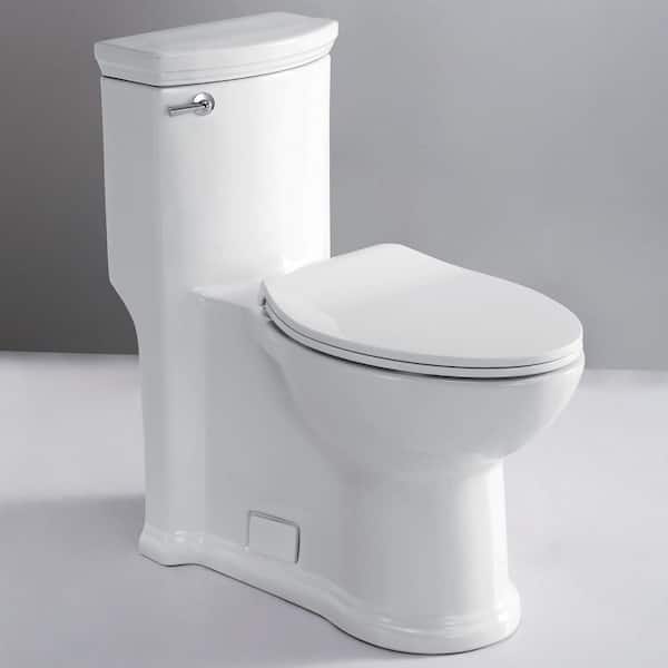 EAGO ADA Compliant 1-Piece 1.28 GPF Single Flush Elongated Toilet in White