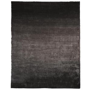 8 x 10 Gray and Black Solid Color Area Rug