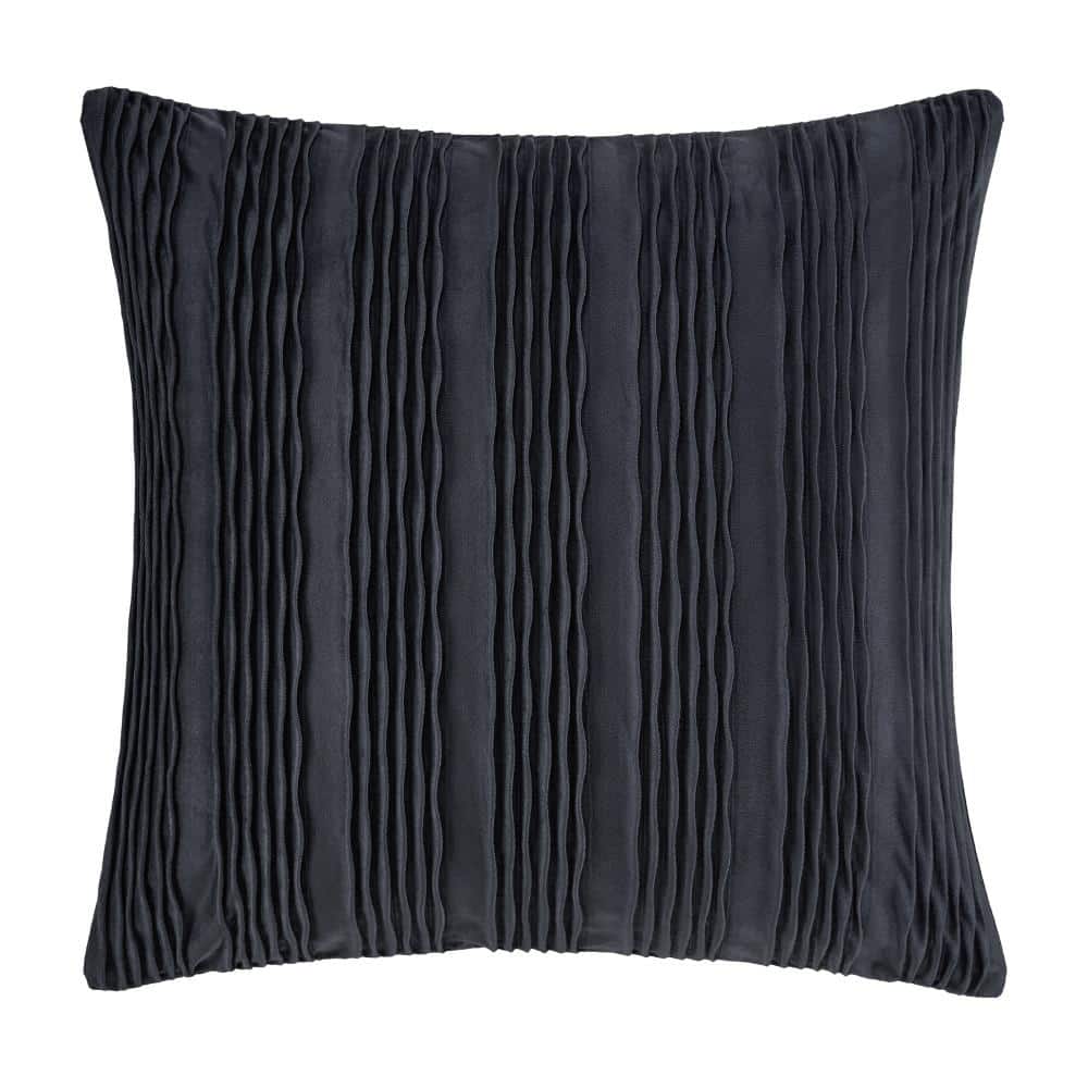 Toulhouse Wave Indigo Polyester 20 in. Square Decorative Throw Pillow Cover