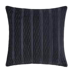 Toulhouse Wave Indigo Polyester 20 in. Square Decorative Throw Pillow Cover 20 x 20 in.