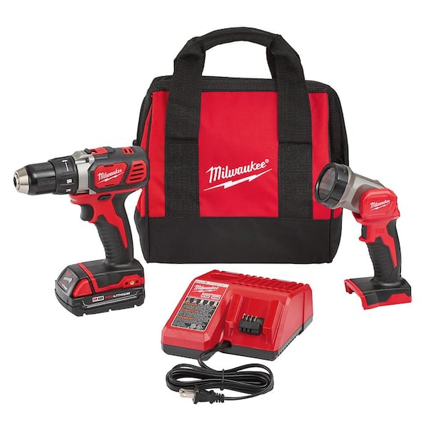Milwaukee M18 18V Lithium-Ion Cordless 1/2 in. Compact Drill/Worklight Kit (1-Battery)
