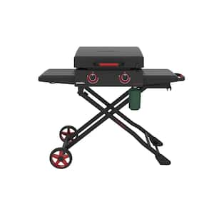 Char-Griller Flat Iron 3-Burner Outdoor Griddle Gas Grill with Lid in Black  E8428 - The Home Depot