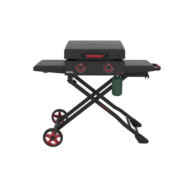 Nexgrill Daytona 2-Burner 21 in. Propane Gas Griddle with Foldable Cart in Black