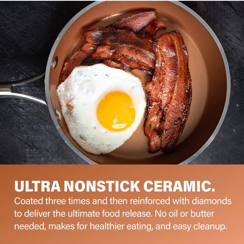 Hammered Copper 20-Piece Nonstick Aluminum Cookware and Bakeware Set