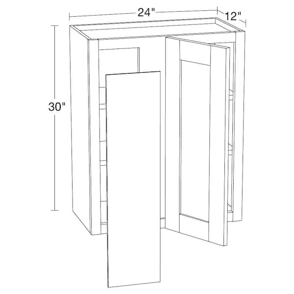 Contractor Express Cabinets Vessel Blue Shaker Stock Assembled Plywood Wall Corner Kitchen Cabinet Soft Close L (27 in. x 30 in. x 12 in.)