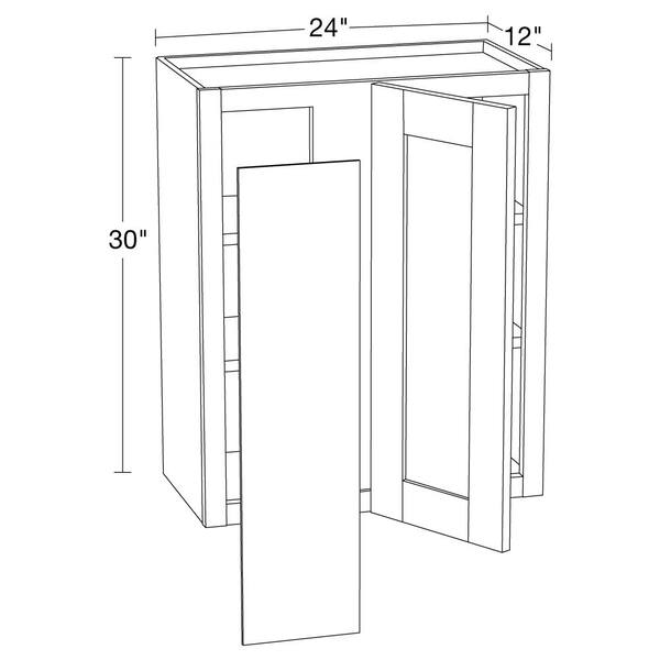 Contractor Express Cabinets Vessel Blue Shaker Stock Assembled Plywood Wall Corner Kitchen Cabinet Soft Close L (27 in. x 30 in. x 12 in.)