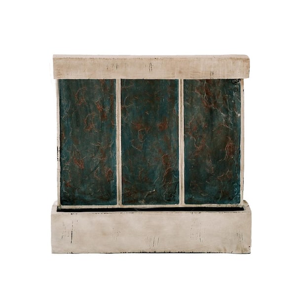 XBRAND 29.5 in. W Polystone Indoor Outdoor Water Fountain with Warm Light and Splash Guard, Relaxing Decor