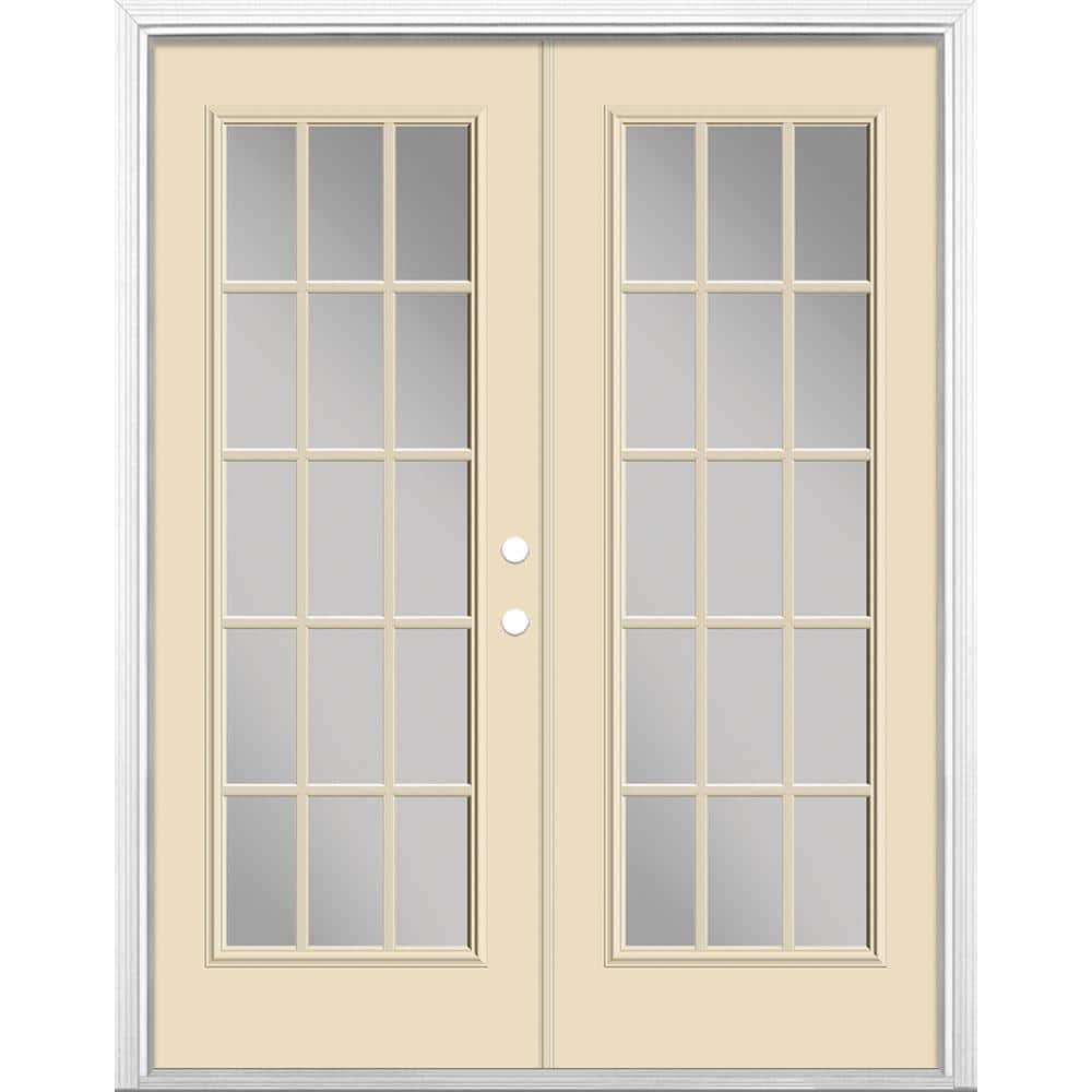 60 in. x 80 in. Golden Haystack Steel Prehung Left-Hand Inswing 15-Lite Clear Glass Patio Door Vinyl Frame Brickmold price history on PriceWatchPro