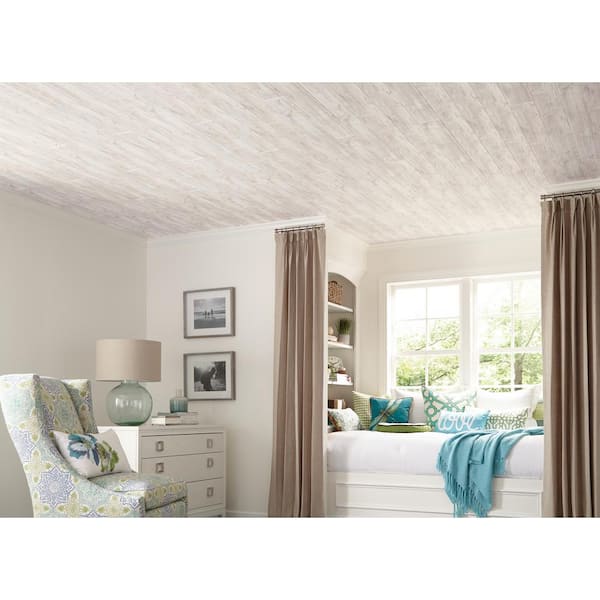 Armstrong Ceilings Woodhaven 5 In X 7 Ft Coastal White Tongue And Groove Ceiling Plank 29 Sq Case 1275 The