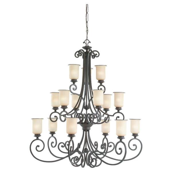 Generation Lighting Acadia Collection 15-Light Misted Bronze Chandelier