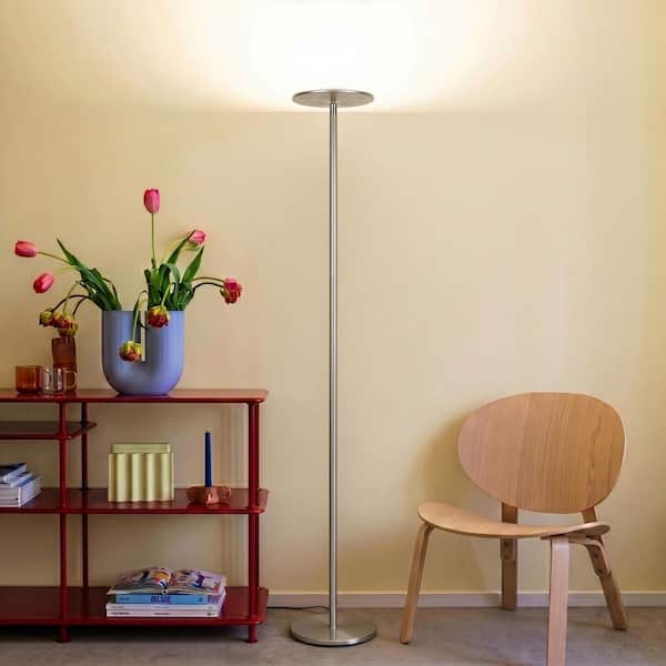 Brightech Sky Flux 67 in. Brushed Nickel Industrial 1-Light