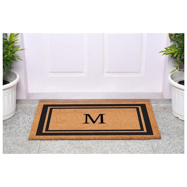 Calloway Mills Black Border Monogram Door Mat 18 in. x 30 in