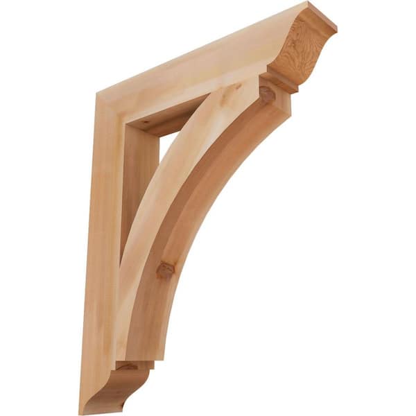 Ekena Millwork 5.5 in. x 40 in. x 32 in. Western Red Cedar Thorton Traditional Smooth Bracket