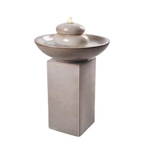 Stonewell 28 in. Ivory Floor Fountain