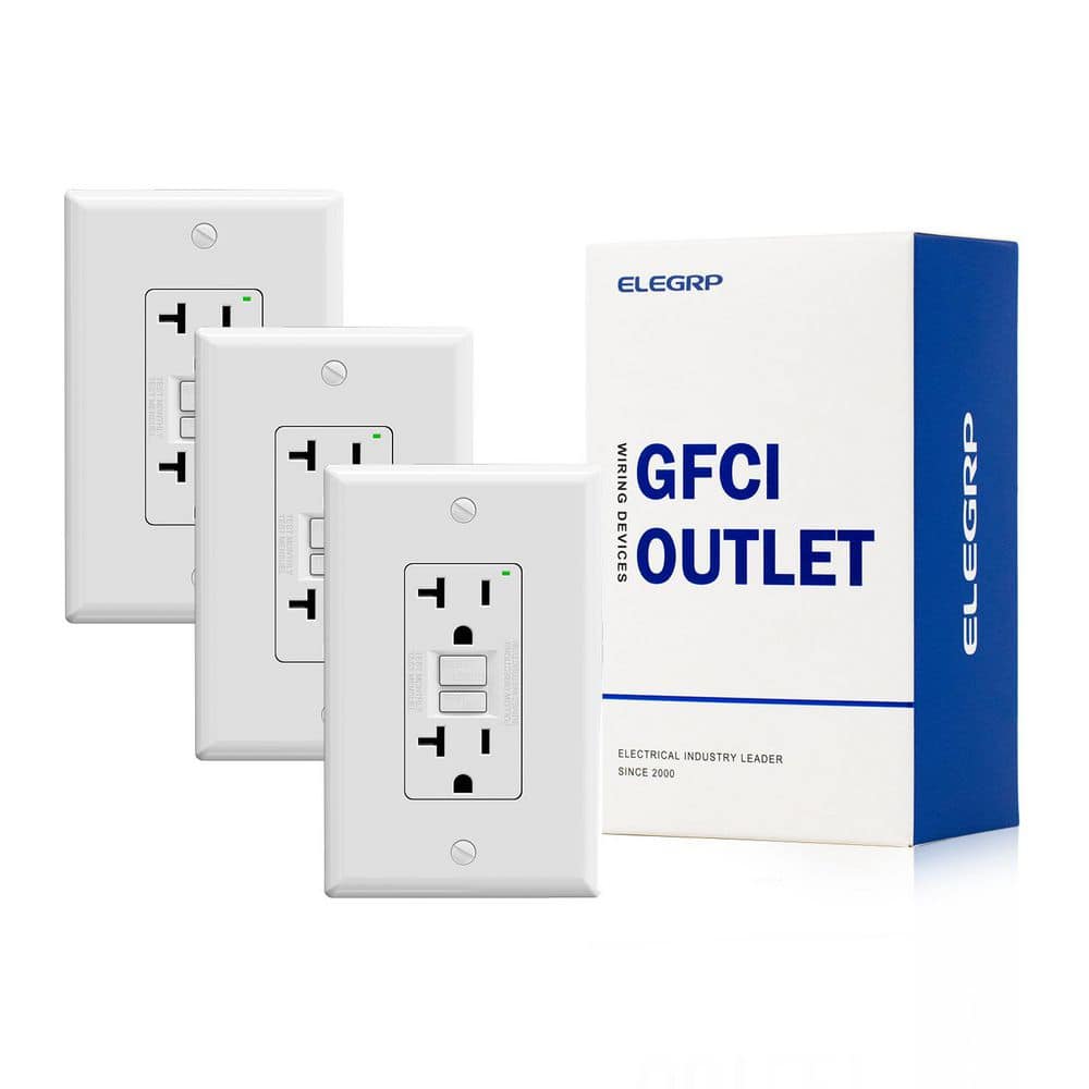 ELEGRP GFCI Outlet Self-Test, 20 Amp 125V NO Tamper Resistant