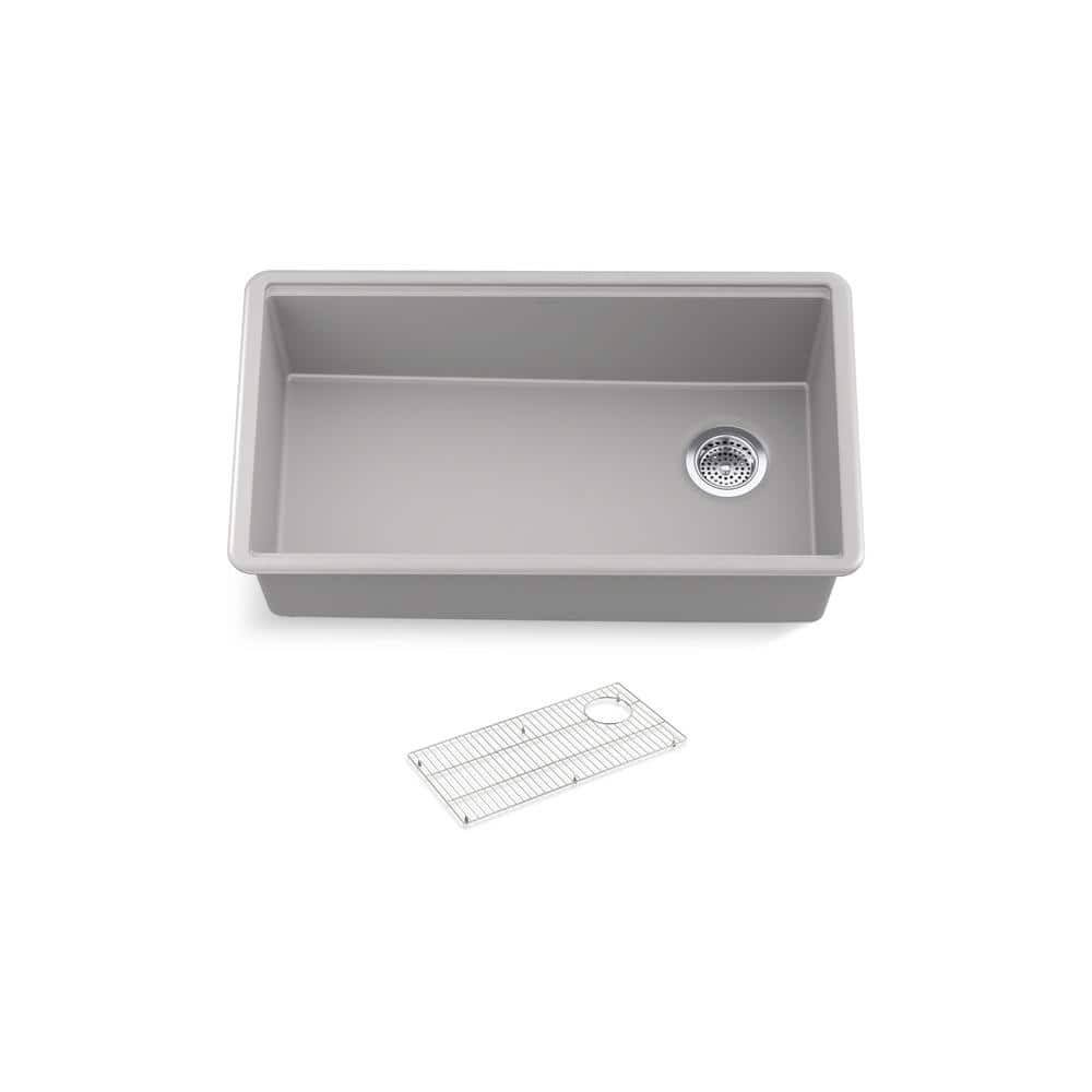 KOHLER Billings 32.5 in. Undermount Single-Bowl Kitchen Sink in Matte Grey