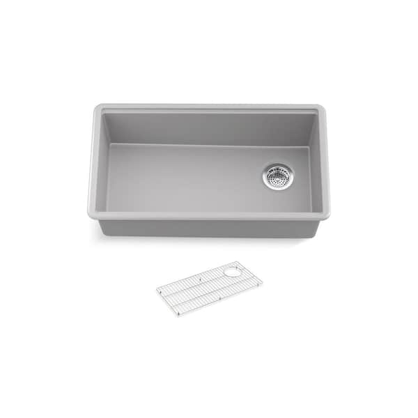 KOHLER Billings 32.5 in. Undermount Single-Bowl Kitchen Sink in Matte Grey