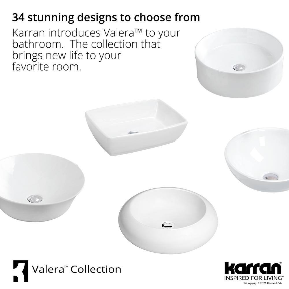 Valera 14-Inch White Ceramic Round Undermount Bathroom Sink