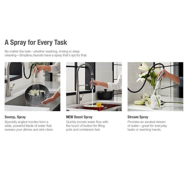 KOHLER Simplice Single-Handle Pull-Down Sprayer Kitchen Faucet in