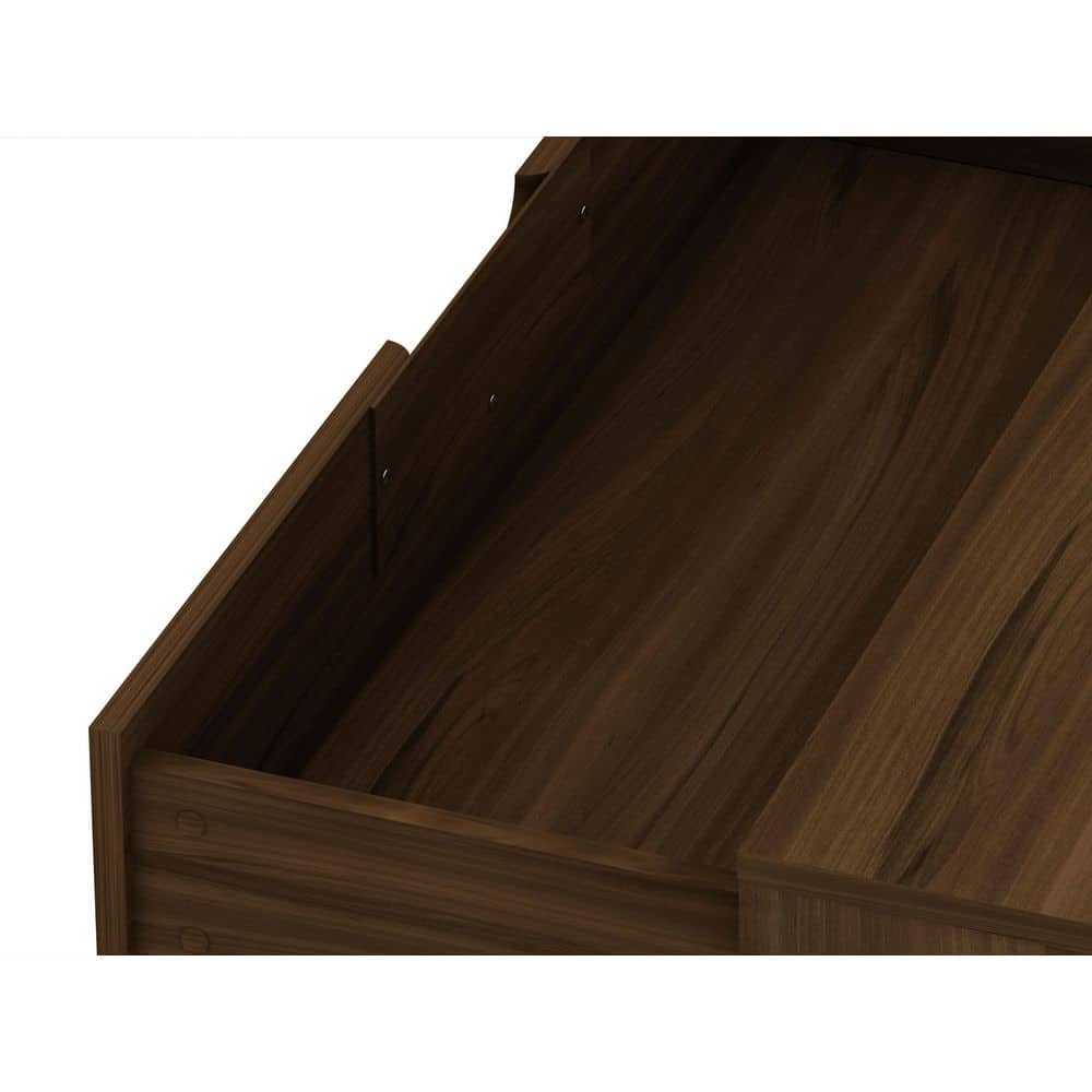 Mid-Century Modern 3-Drawer Horizontal Brown Dresser