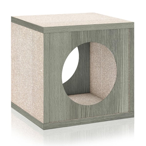 Way Basics Eco Zboard Grey Stackable Cat Scratcher Cube Pet Scracube Gy The Home Depot Way Basics Eco Zboard Grey Stackable, Eco Cat Furniture