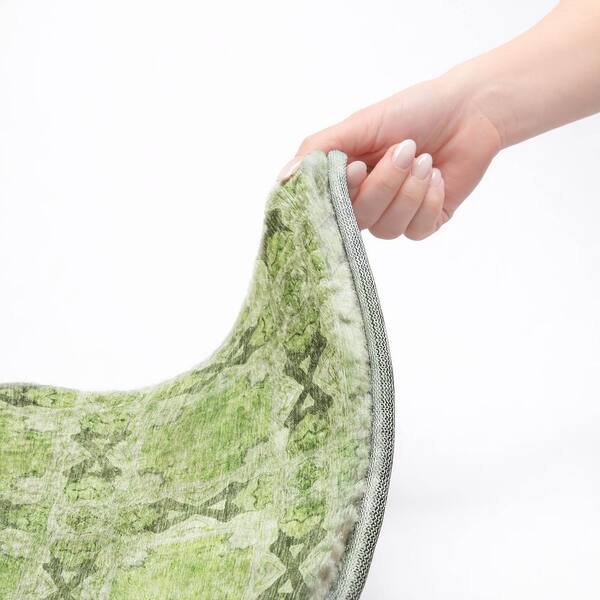 Dream Shag Premium Machine Washable Abstract ADS564 Green 2 ft. x 3 ft. Accent Rug