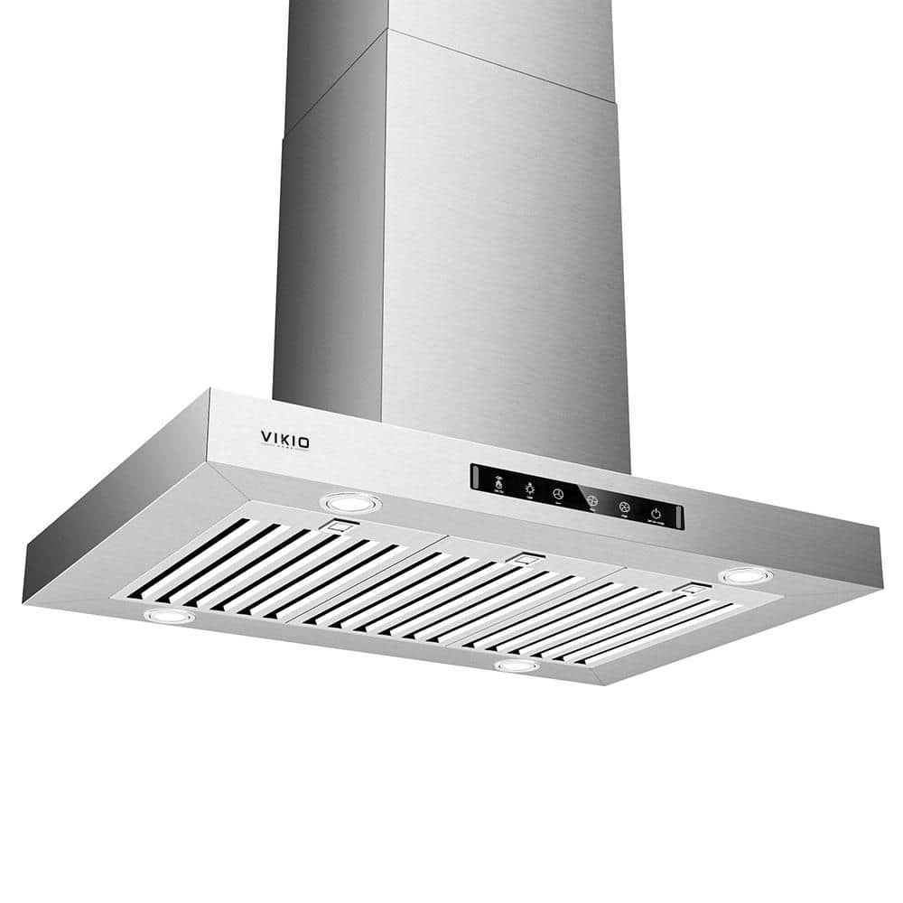 30 in. 900 CFM Ducted Island Range Hood in Stainless Steel with Metal Filters and Gesture Control