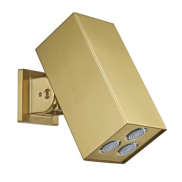 Tomfaucet 1-Spray Patterns with 6.9 GPM 2.75 in. Wall Mount Fixed Shower Head in Brushed Gold Rain Rectangle