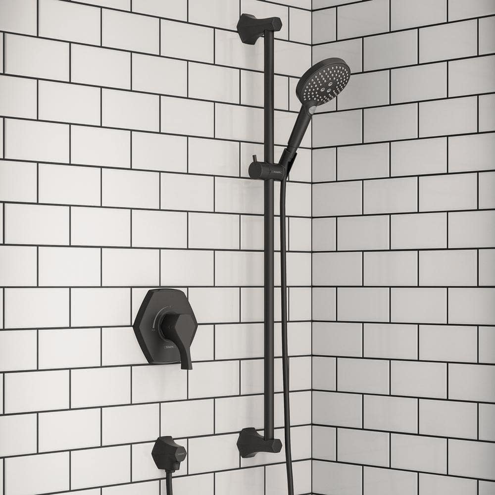 Matte Black 36-Inch Art Deco Wall Slide Bar