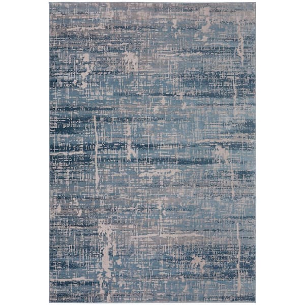 Addison Rugs Apollo 5 Indigo 3 ft. 3 in. x 5 ft. 1 in. Distressed Crosshatch Indoor Area Rug