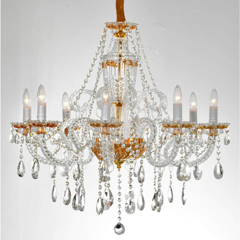 Opulent Gold and Crystal Tiered Empire Chandelier