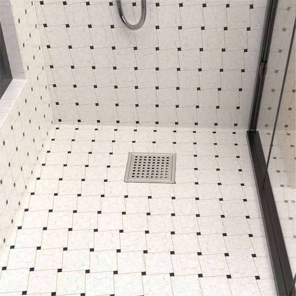 Wudkey 1-Piece 6 in. Stainless Steel Square Shower Floor Drain in