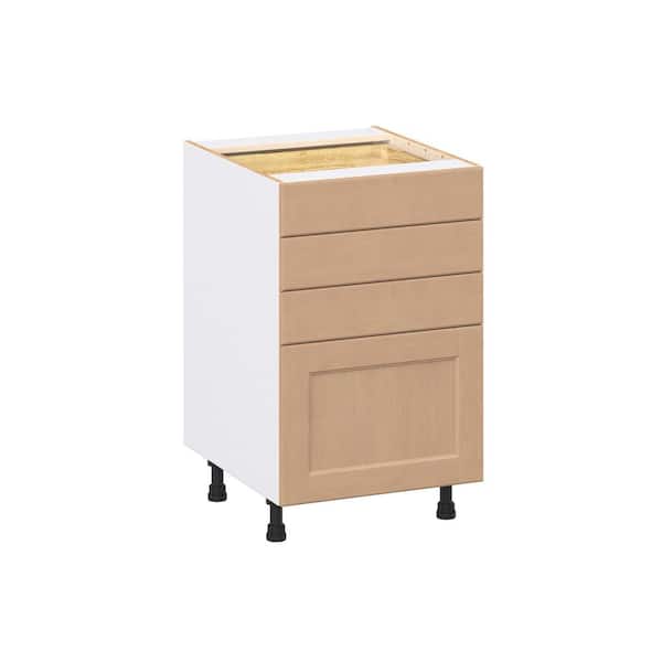 Lakewood Sugar Cookie Shaker Assembled Base Kitchen Cabinet with 4 Drawer (21 in. W x 34.5 in. H x 24 in. D)