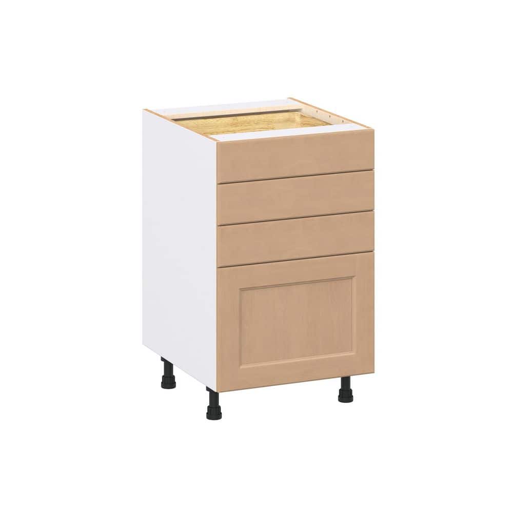 Lakewood 21 in. W x 24.5 in. D x 34.5 in. H Assembled Shaker Drawer Base Kitchen Cabinet in Sugar Cookie with 4-Drawers price history on PriceWatchPro