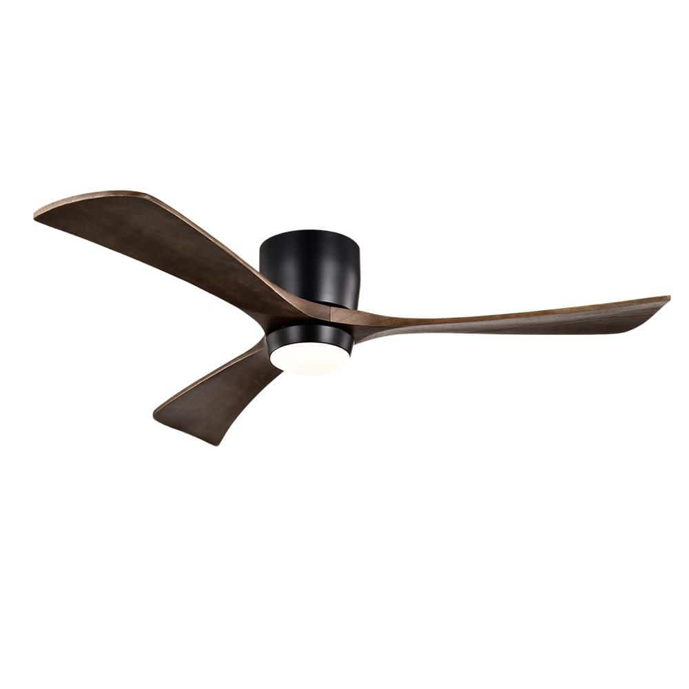 52 in. Matte Black Indoor Reversible Quiet DC Motor Ceiling Fan for Patio L