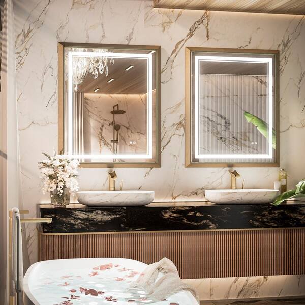 Bathroom Mirror 28x36 Inch, Black Frame Mirror 28
