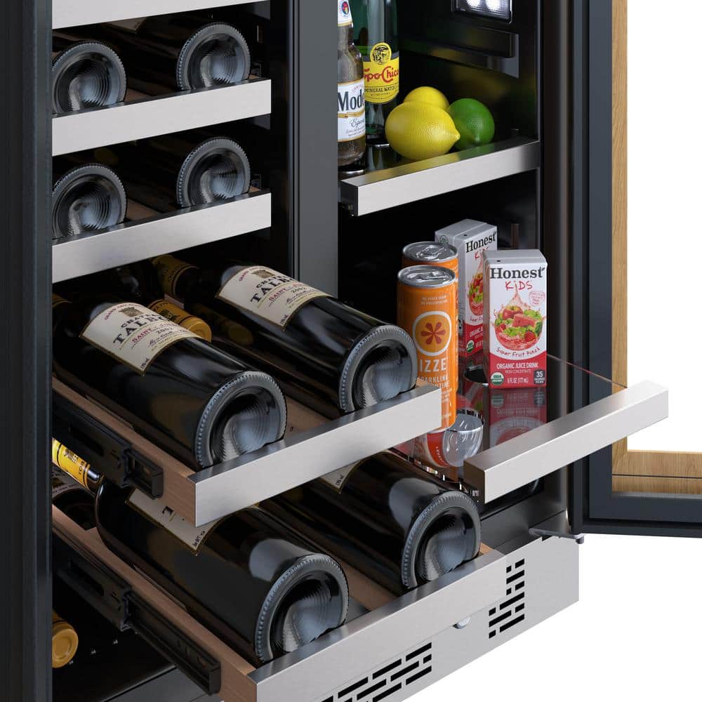 Stainless Steel Dual Zone 21-Bottle 64-Can Beverage Center
