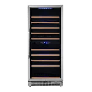 Dual Zone 101-Bottle 24" Built-In Wine Cooler in Stainless Steel