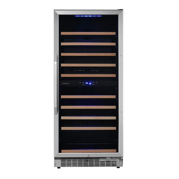 Dual Zone 101-Bottle 24" Built-In Wine Cooler in Stainless Steel